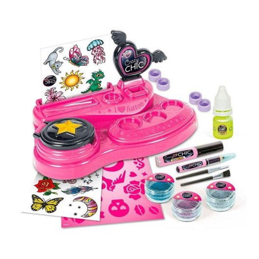 Kit de tatouage Clementoni Crazy Chic avec peinture phosphorescente