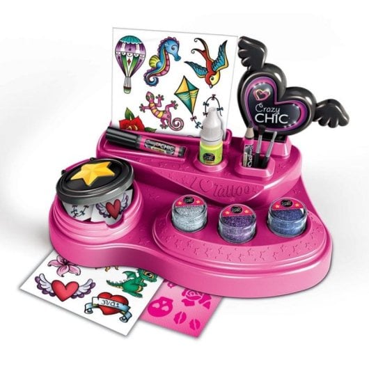 Kit de tatouage Clementoni Crazy Chic avec peinture phosphorescente
