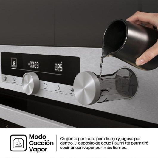 Horno multifunción Hisense O643PX 77L 59,5cm pirolítico A+ vapor acero inoxidable