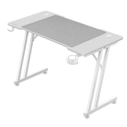 Mesa gaming Mars Gaming MGD-A120 120 cm fibra de carbono blanca y alfombrilla XXL