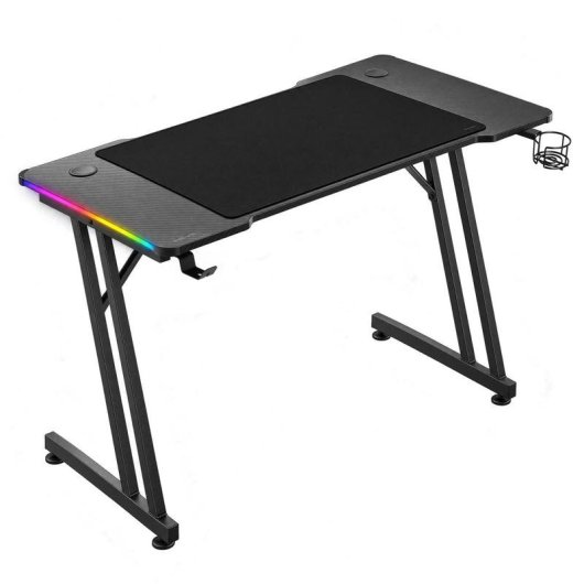 Mesa Gaming Mars Gaming 120 cm fibra de carbono RGB y alfombrilla XXL