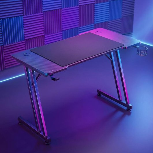 Mesa Gaming Mars Gaming 120 cm fibra de carbono y alfombrilla XXL