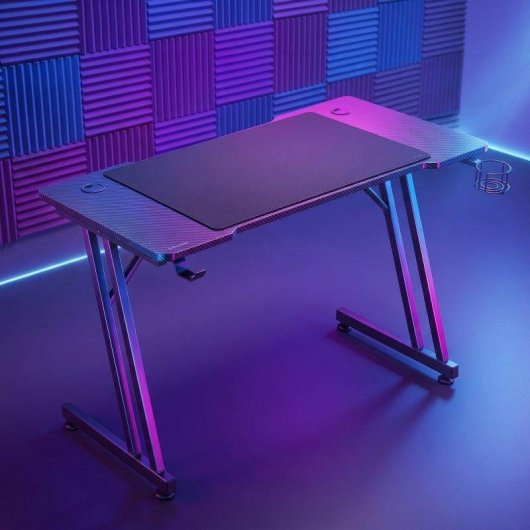Mesa Gaming Mars Gaming 120 cm fibra de carbono y alfombrilla XXL