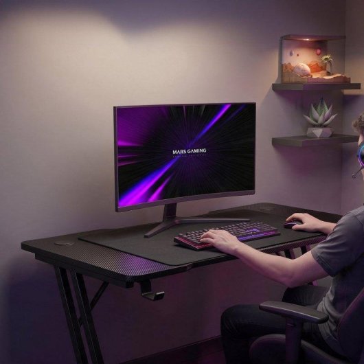 Mesa Gaming Mars Gaming 120 cm fibra de carbono y alfombrilla XXL
