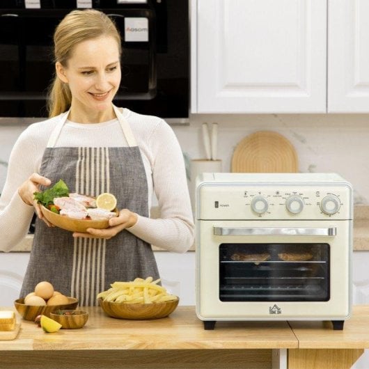 Mini Forno Homcom 20 L 1400 W Convecção AirFry Creme
