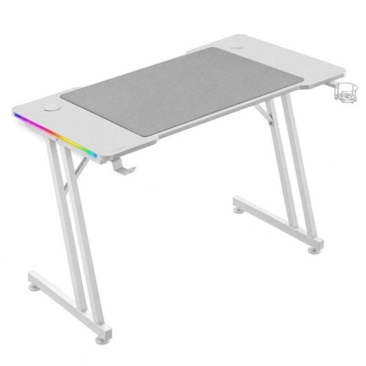 Mesa gaming Mars Gaming 120 cm RGB con fibra de carbono y alfombrilla XXL estructura de acero