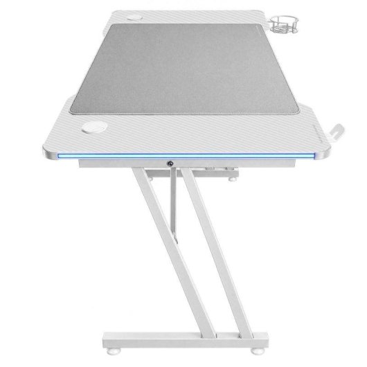 Mesa gaming Mars Gaming 120 cm RGB con fibra de carbono y alfombrilla XXL estructura de acero