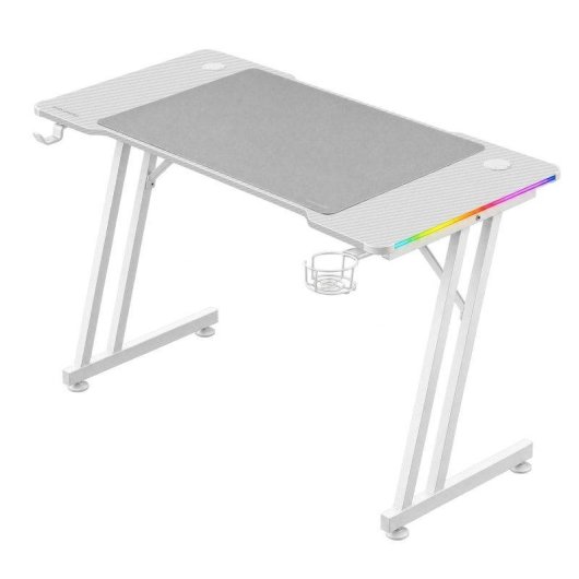 Mesa gaming Mars Gaming 120 cm RGB con fibra de carbono y alfombrilla XXL estructura de acero