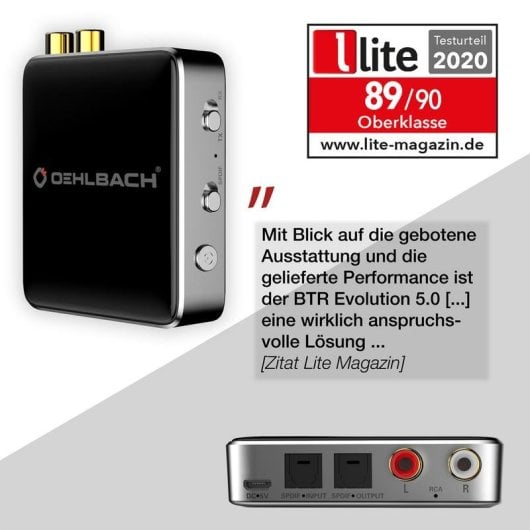 Adaptador Bluetooth Oehlbach BTR Evolution 5.0 Transmisor y Receptor aptX HD