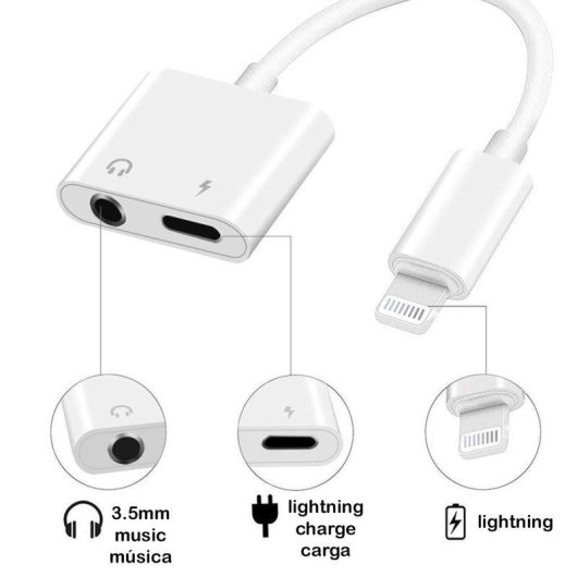 Adaptateur Dam Electronics Lightning vers Minijack 3,5 mm et Charge simultanée