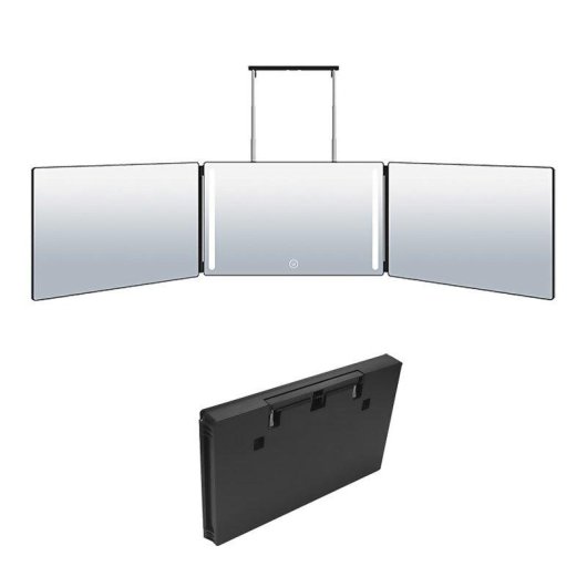 Miroir triptyque maquillage Dam Electronics LED rechargeable