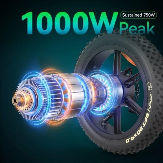 Bicicleta Eléctrica Jansno X8 Motor 750 W Batería 48 V 17 Ah 45 km/h Ruedas 20"