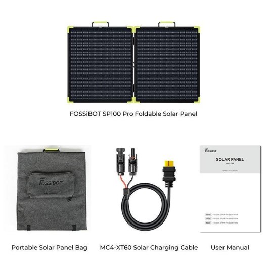 Panel Solar Fossibot SP100 Pro 100W Plegable Bifacial IP67
