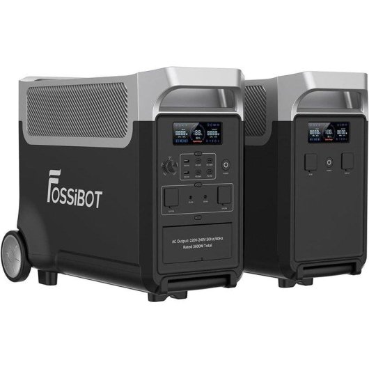 Estación de energía FOSSiBOT F3600 Pro 7680 Wh 3 AC, 6 USB LiFePO4 + solar 400 W