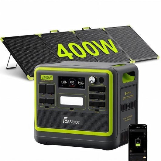 Estación de energía Fossibot F2400 2048 Wh 13 puertos LiFePO4 + panel solar 400 W