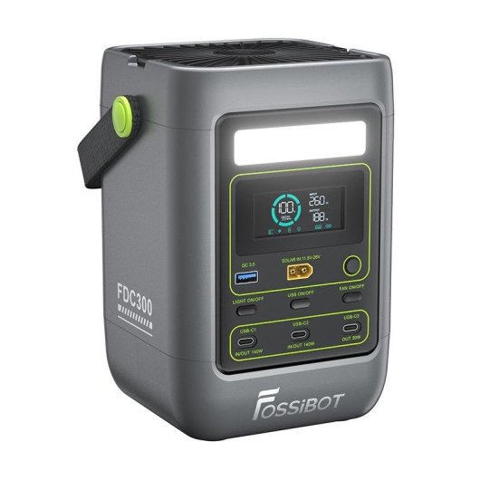 Estación de energía FOSSiBOT FDC300 288Wh 4 USB LiFePO4 + panel SP200PRO 200W