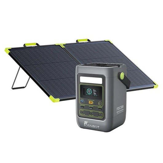 Estación de energía FOSSiBOT FDC300 288 Wh 4 puertos USB LiFePO4 + panel solar 100 W