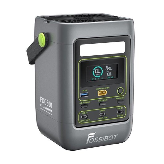 Estação de energia FOSSiBOT FDC300 288 Wh 4 USB LiFePO4 ventoinha