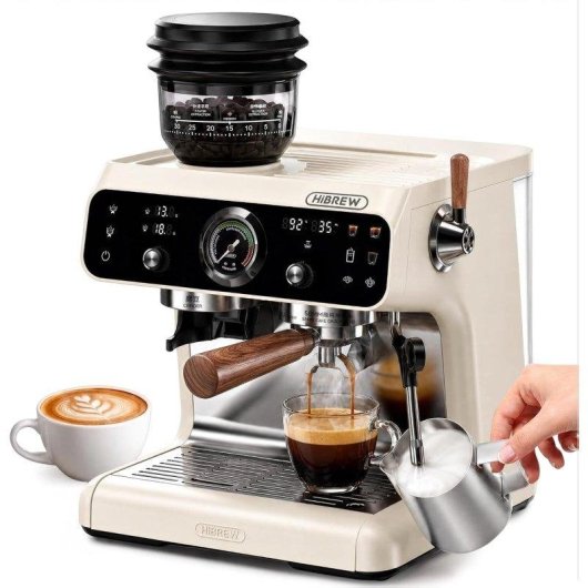 Máquina de café expresso semiautomática HiBREW H7B 2,8 L 20 bares com moinho
