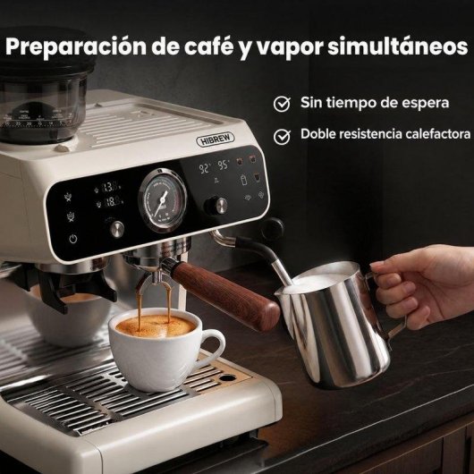 Máquina de café expresso semiautomática HiBREW H7B 2,8 L 20 bares com moinho