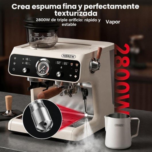 Máquina de café expresso semiautomática HiBREW H7B 2,8 L 20 bares com moinho