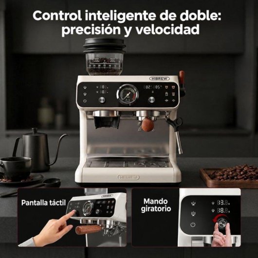 Máquina de café expresso semiautomática HiBREW H7B 2,8 L 20 bares com moinho