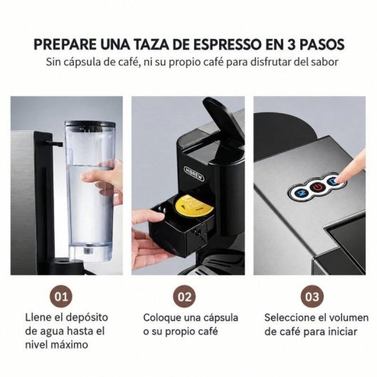 Cafetière à capsules HiBREW H3A 1 L 19 bars 1450 W café glacé