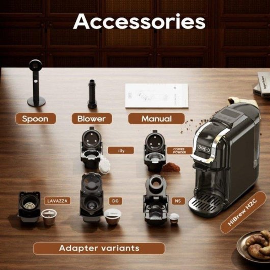 HiBREW H2C koffiecupmachine 600 ml 20 bar 1450 W warm en koud zetten