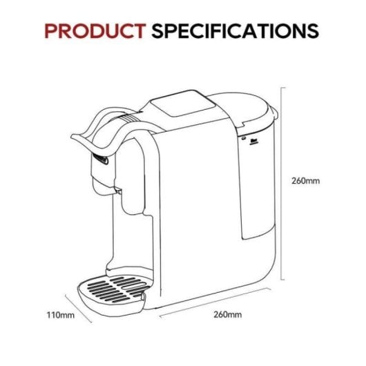 HiBREW H2C koffiecupmachine 600 ml 20 bar 1450 W warm en koud zetten