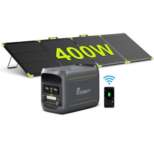 Fossibot F1800 powerstation 1024 Wh 1800 W LiFePO4 + 400 W zonnepaneel
