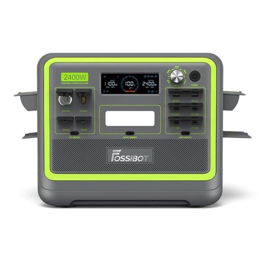 Estación de energía FOSSiBOT F2400 2048 Wh, 3 CA, USB, LiFePO4, solar y UPS