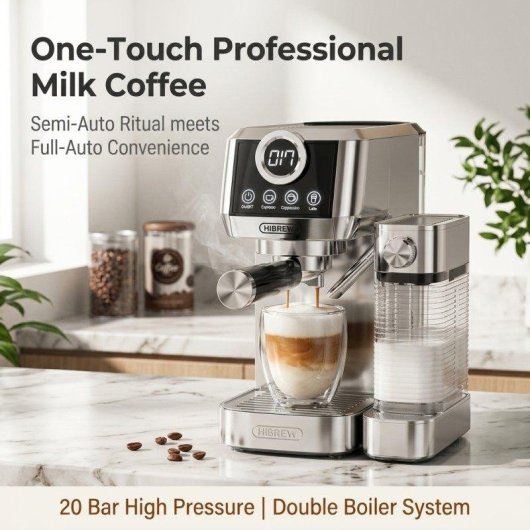Cafetière expresso semi-automatique HiBREW H13A 1,3 L 20 bars double chaudière