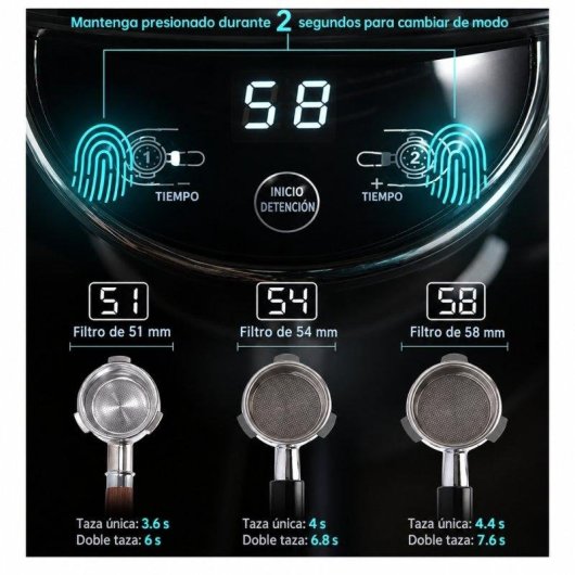 Macina caffè HiBREW G3A 220W Coniche 40 mm Acciaio Inox Nero