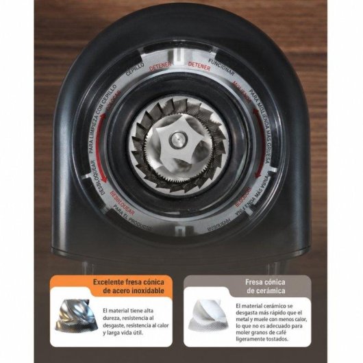 Macina caffè HiBREW G3A 220W Coniche 40 mm Acciaio Inox Nero