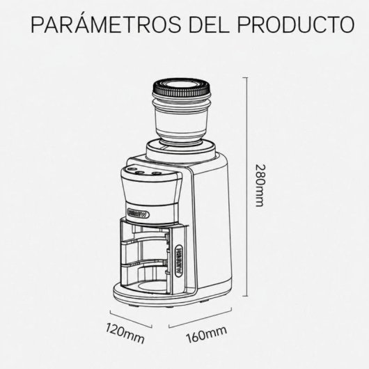 Macina caffè HiBREW G3A 220W Coniche 40 mm Acciaio Inox Nero