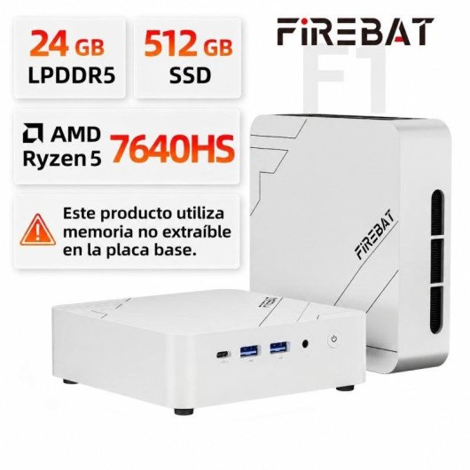 Mini PC FIREBAT F1 AMD Ryzen 5 7640HS/24 GB/512 GB SSD/Radeon 760M/Windows 11
