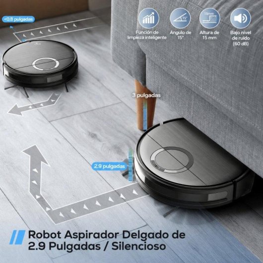Robot aspirateur laveur Teendow T7S 1.600 Pa