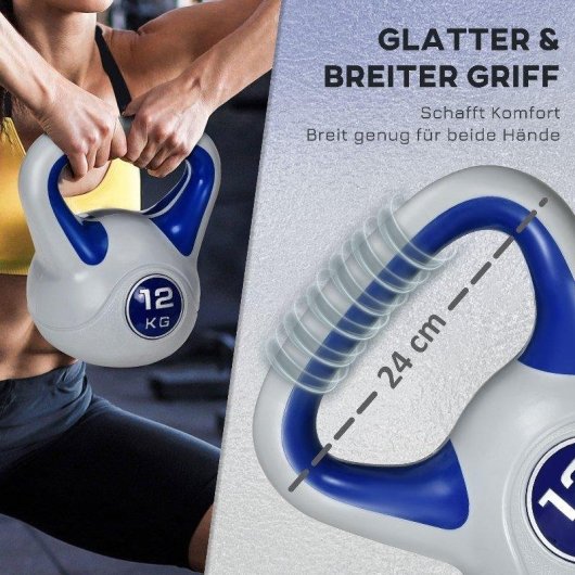 Kettlebell Welltin 12 kg prise large base plane