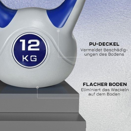 Kettlebell Welltin 12 kg prise large base plane