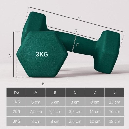 Welltin Hexagonale Kurzhanteln 1-3 kg (Set 6)