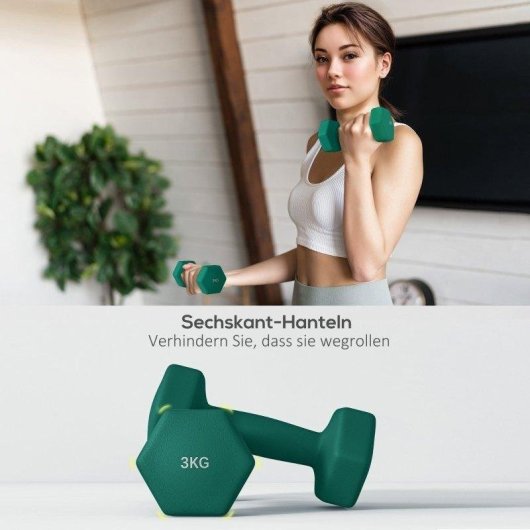 Welltin Hexagonale Kurzhanteln 1-3 kg (Set 6)