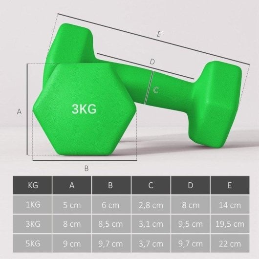 Kurzhantelset Welltin 1 kg 3 kg 5 kg mit Hexagonalständer Kettlebell-Funktion