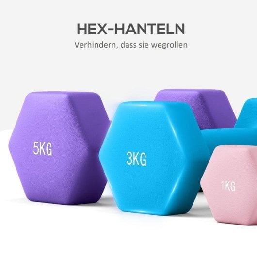 Hantelset Welltin 1, 3 und 5 kg mit wandelbarem Ständer