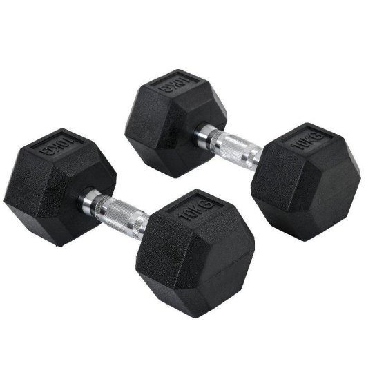 Halter Welltin Hexagonal 2 x 10 kg Ferro Fundido Pegada Moletada