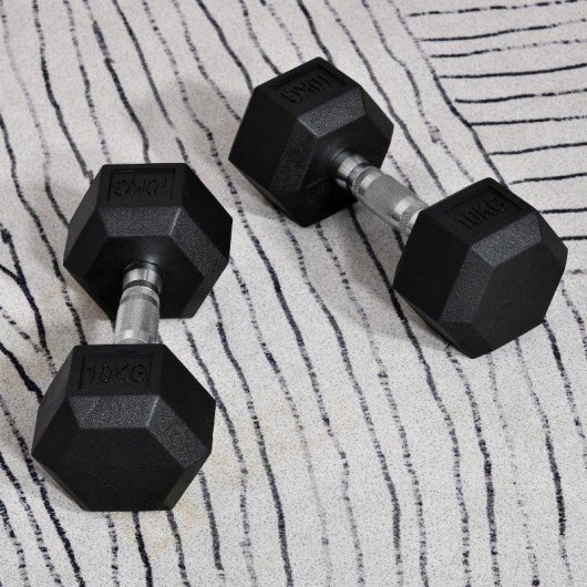 Halter Welltin Hexagonal 2 x 10 kg Ferro Fundido Pegada Moletada