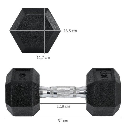 Halter Welltin Hexagonal 2 x 10 kg Ferro Fundido Pegada Moletada