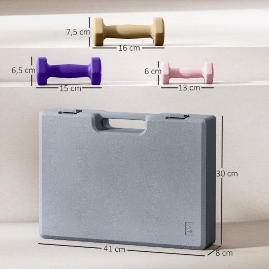 Manubrio Welltin Esagonale Acciaio 1 1,5 2 kg Cassetta