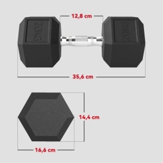 Halter Welltin Hexagonal Ferro Fundido 20 kg Antirrolamento