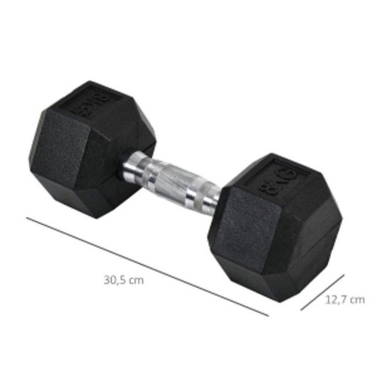 Halter Welltin Hexagonal 8 kg Par Borracha Pegada Moletada