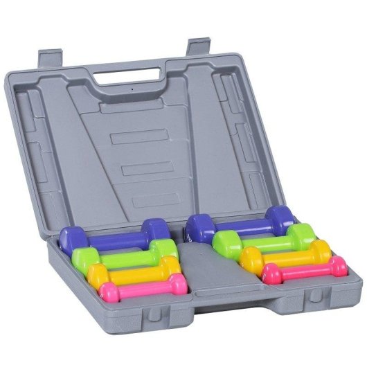 Halteres Welltin com mala - 4 pares 0,5 a 2 kg